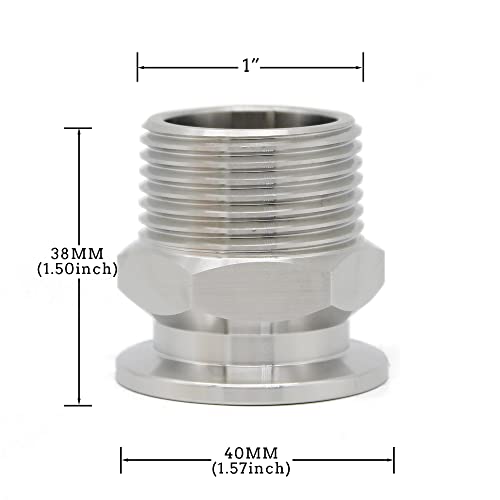 SS304 KF25 NPT Male Adaptor thread 1" NW25 KF Male coupling ISO