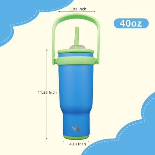 40 oz Tumbler with Handle and Straw