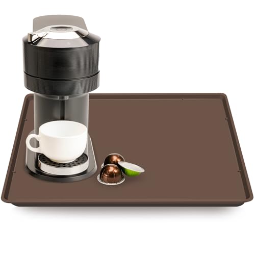 Silicone Coffee Maker Mat with Lip for Countertops