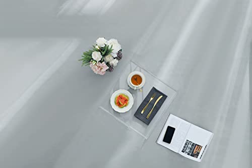 Clear Sturdy Acrylic Serving Tray with Handles