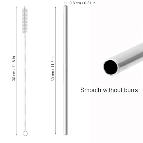 dcieiosul Set of 4 Reusable Metal Straws (4 Count)