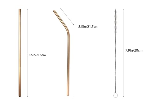 10 Pcs Stainless Steel Straws