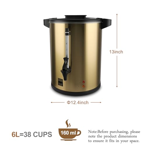 38 Cup Coffee Urn 304 Electric Hot Coffee Dispenser Percolator (38 Count)