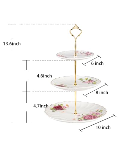 Sweejar 3 Tier Ceramic Cake Stand Wedding