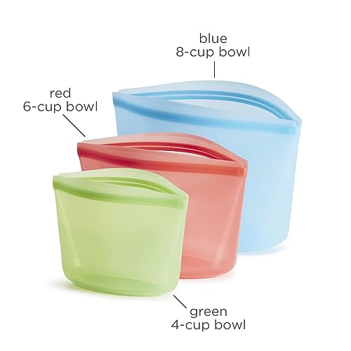 Premium Reusable Silicone Bags and Lunch Bag (3 Count)