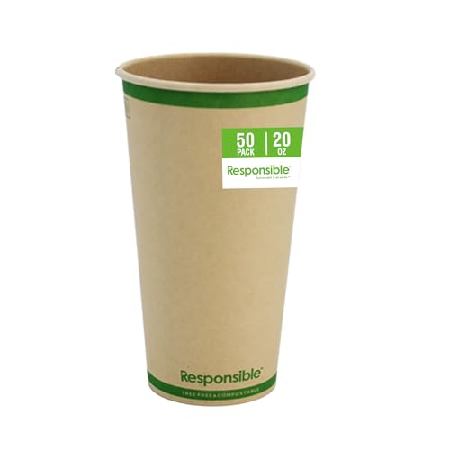 Certified Compostable 20 oz Paper Cups (50 Count)