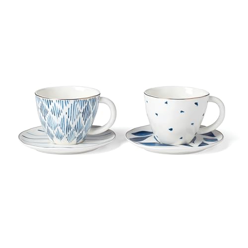 Blue Bay 4 Piece Teacup & Saucer Set (4 Count)