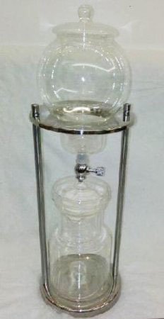 Luxury Ice Cold Brew Dripper Coffee Maker in Stainless Steel and Borosilicate Glass