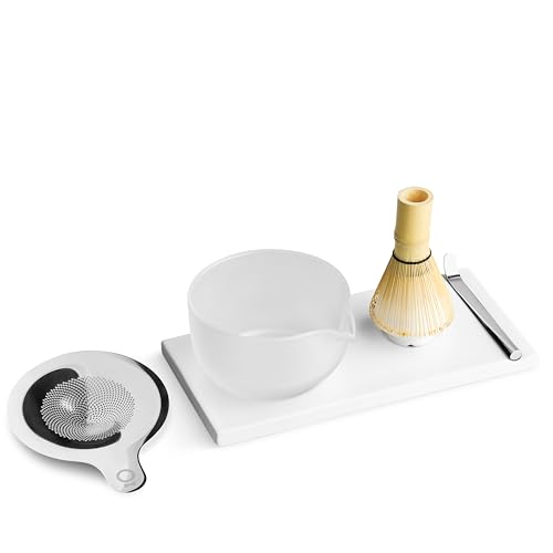 Matcha Set, 6-Piece Ceramic Matcha Bowl Kit with Display Tray