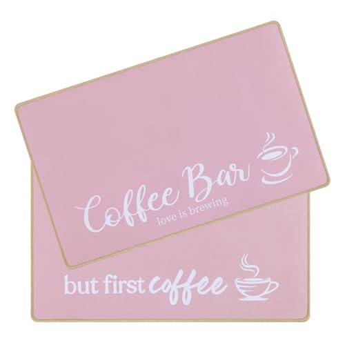 Coffee Mat 2 Pack 12x19 Inch Absorbent Non (2 Count)