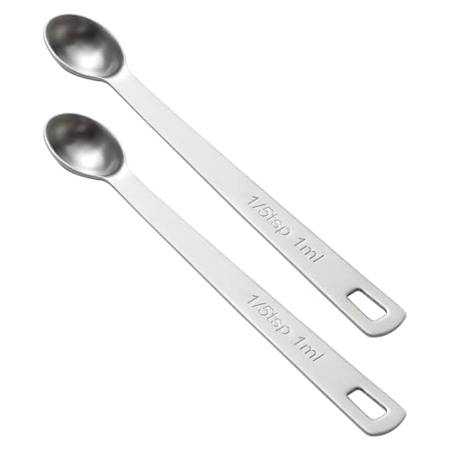 2PCS 1/5tsp(1ml) Mini Measuring Spoon, Small Teaspoon for Tiny Amounts