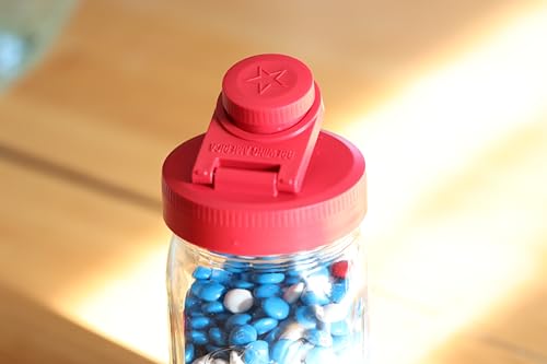 Mason Jar Drinking Cup Pint and Half Drinking Lid and Azure 24oz Jar