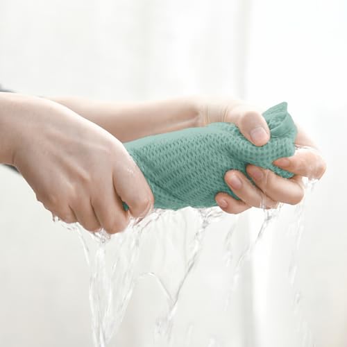 100% Cotton Light Green Waffle Weave Kitchen Dish Cloths (6 Count)