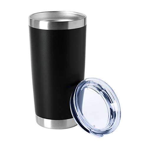 20oz Tumblers Bulk Stainless Steel Cups with Lid Double Wall Vacuum Insulated Coffee Mugs for Cold & Hot Drinks 1 Pack