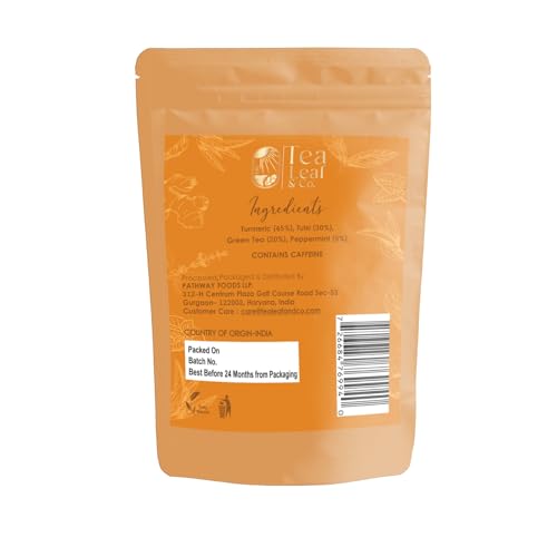 Tealeaf & Co. Turmeric Tulsi Holy Basil Green Tea Loose Leaf (3.5274 Ounce)