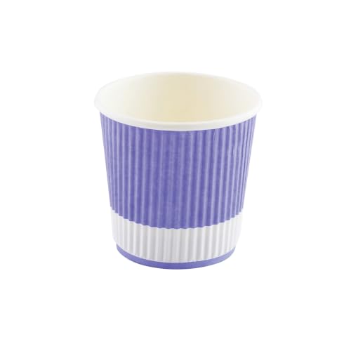 Ripple Wall Coffee Cups 25 Count 4 Ounce Insulated Light Purple Paper Cups