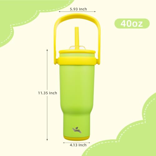 40 oz Tumbler with Handle and Straw