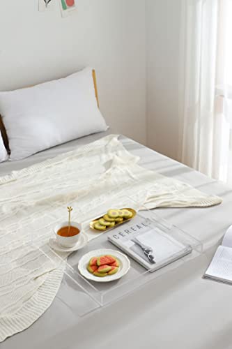 Clear Sturdy Acrylic Serving Tray with Handles