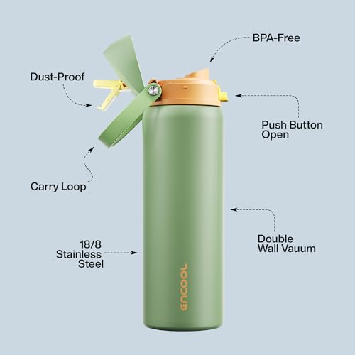 Insulated Water Bottle with Straw