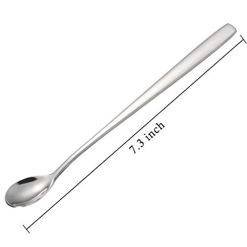 Stainless Steel Iced Tea Spoons Set of 6 Cocktail stir sticks Spoons Bar Spoon for Cold Drinks (6 Count)