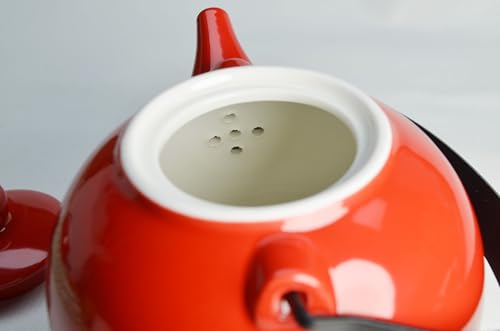 Chinese Teapot 28oz Porcelain Tea Pot Red