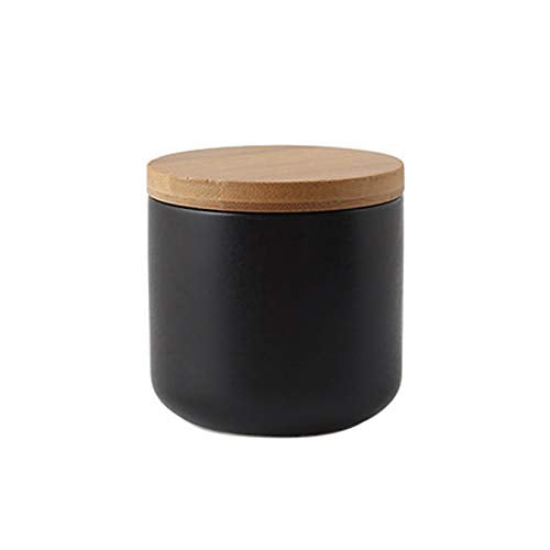 Ceramic Storage Containers with Airtight Seal Bamboo Lids Kitchen Canisters for Tea Spice Seasoning Sugar Coffee