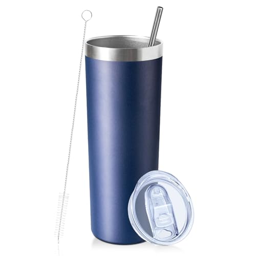20 oz Skinny Tumbler with Lid and Straw