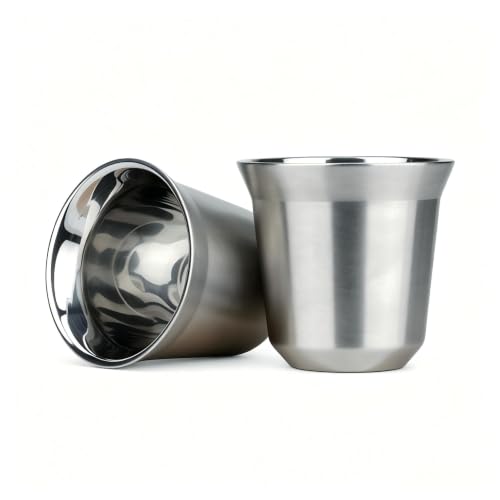 80ml Stainless Steel Espresso Cups Set (2 Count)