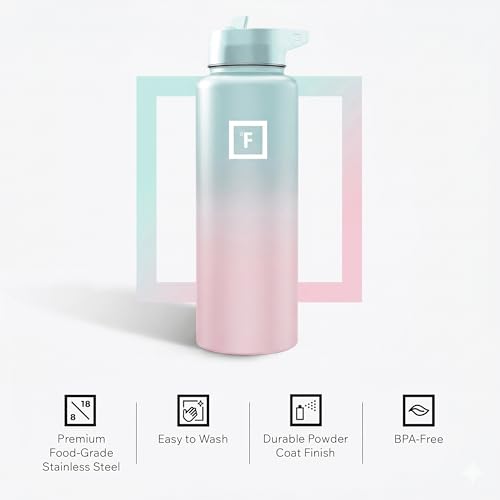 40 oz Wide Mouth Water Bottle with Straw