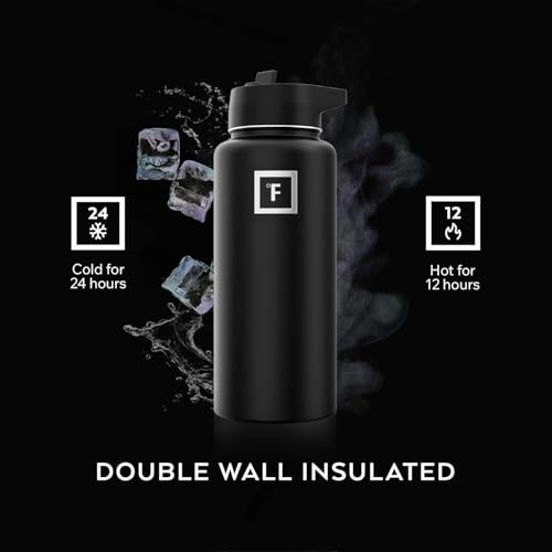 32 oz Wide Mouth Water Bottle with 3 Lids