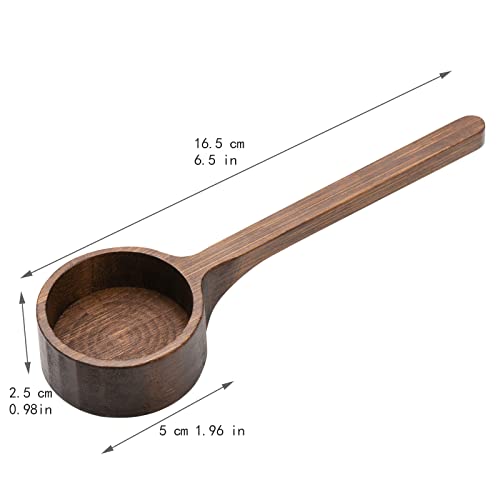 Wooden Coffee Scoop Small Long Handle Measuring Scoop for Jars and Containers (4 Count)