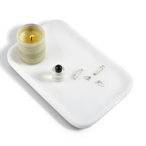 Vanity Tray 11.8inch Marble Bathroom Tray for Countertop