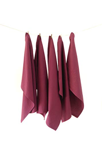 Kitchen Towels with Hanging Loop 100% Cotton Solid Kitchen Dish Cloths (6 Count)