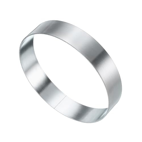 Round Cake Ring 3.54 x 1 Inch Seamless Stainless Steel Pastry Mousse Dessert Ring Mirror Coating for Baking Cooking English Muffins Crumpet Making Tool