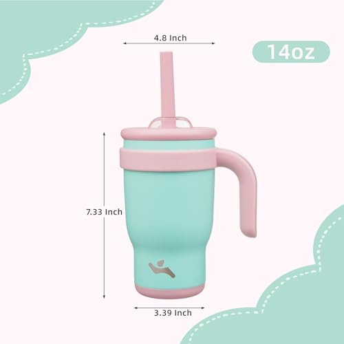 14 oz Tumbler with Handle and Straw