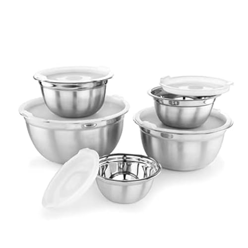 Premium Stainless Steel Mixing Bowls with Lids (5 Count)