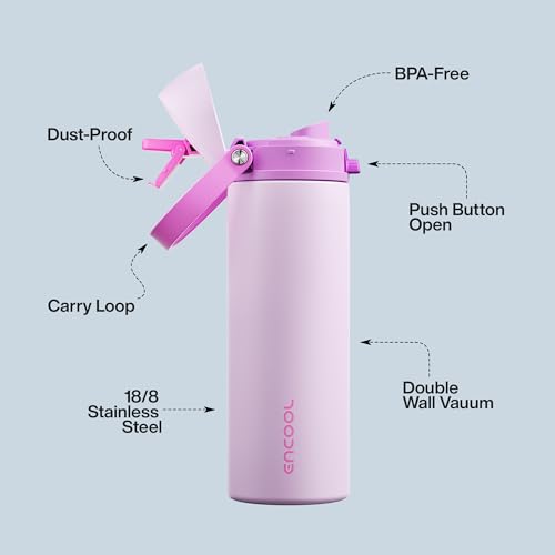 Insulated Water Bottle with Straw