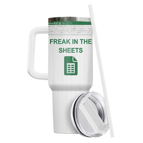 Freak Sheets Spreadsheet 40 oz Tumbler with Handle