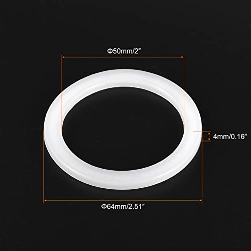 Gasket Seal Coffee Maker White Silicone Ring Replacement 50x64x4mm for 4 (5 Count)