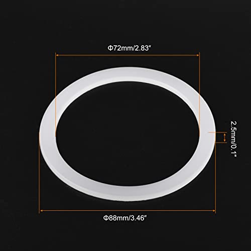Gasket Seal Coffee Maker White Silicone Ring Replacement 72x88x2.5mm for 12