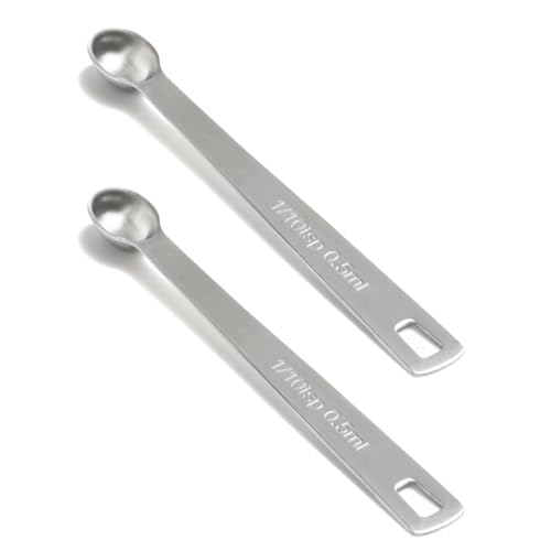 2PCS 1/10tsp(0.5ml) Mini Measuring Spoon, Small Teaspoon for Tiny Amounts