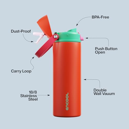 Insulated Water Bottle with Straw