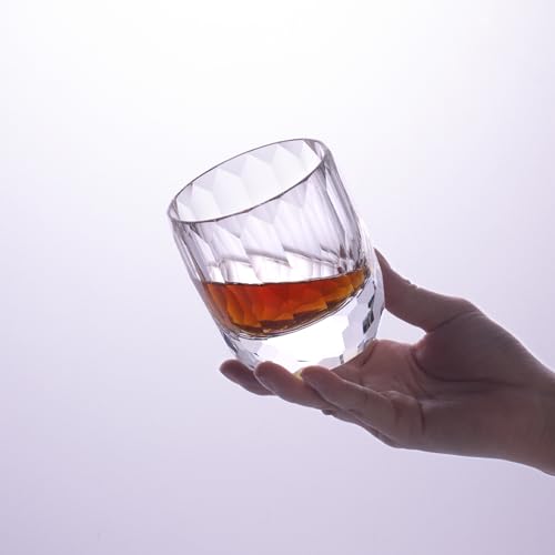 Crystal Whiskey Glasses Set of 2 Hand Blown Old Fashioned Glasses (2 Count)