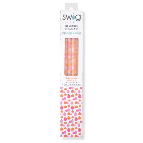 Reusable Straw Set with Cleaning Brush (6 Count)