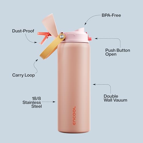 Insulated Water Bottle with Straw