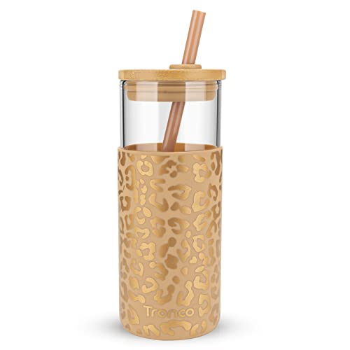 20 oz Glass Tumbler with Lids and Straws