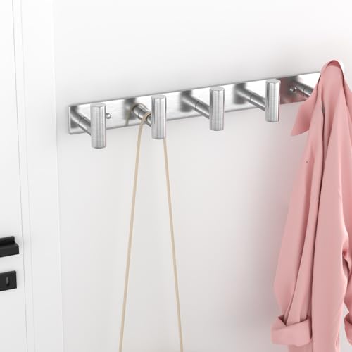 Silvery Hat and Coat Wall Mount Rack (2 Count)