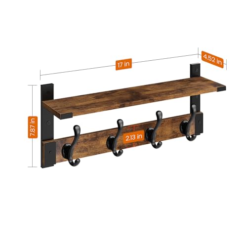 Coat Rack Wall Mount with Shelf