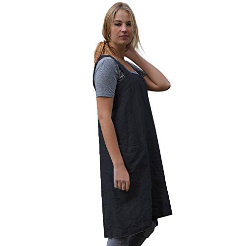 Women’s Pinafore Square Apron Baking Cooking Gardening Works Cross Back Cotton