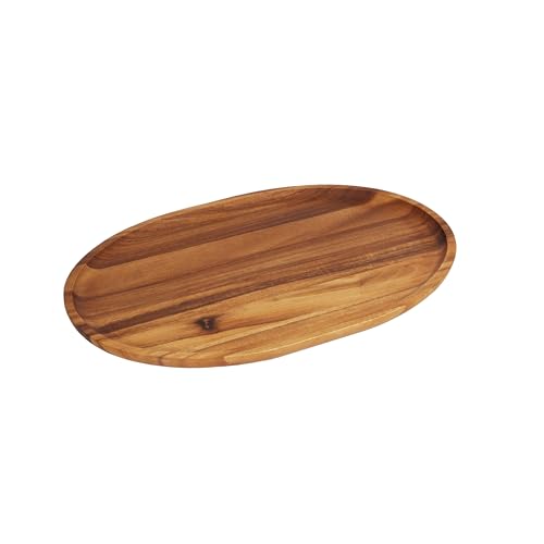 Woodard & Charles Acacia Wood Medium Oval Serving Tray